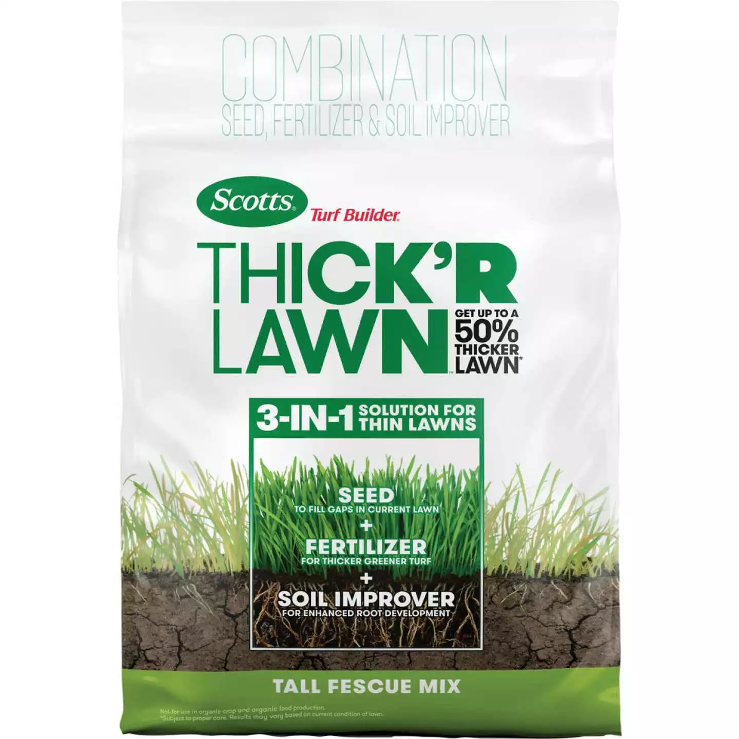 Scotts Turf Builder ThickR Lawn 40 Lb. 4000 Sq. Ft. Coverage Combination Tall Fescue Mix Grass Seed, Fertilizer, & Soil Improver 3 Scotts Turf Builder ThickR Lawn 40 Lb. 4000 Sq. Ft. Coverage Combination Tall Fescue Mix Grass Seed, Fertilizer, & Soil Improver