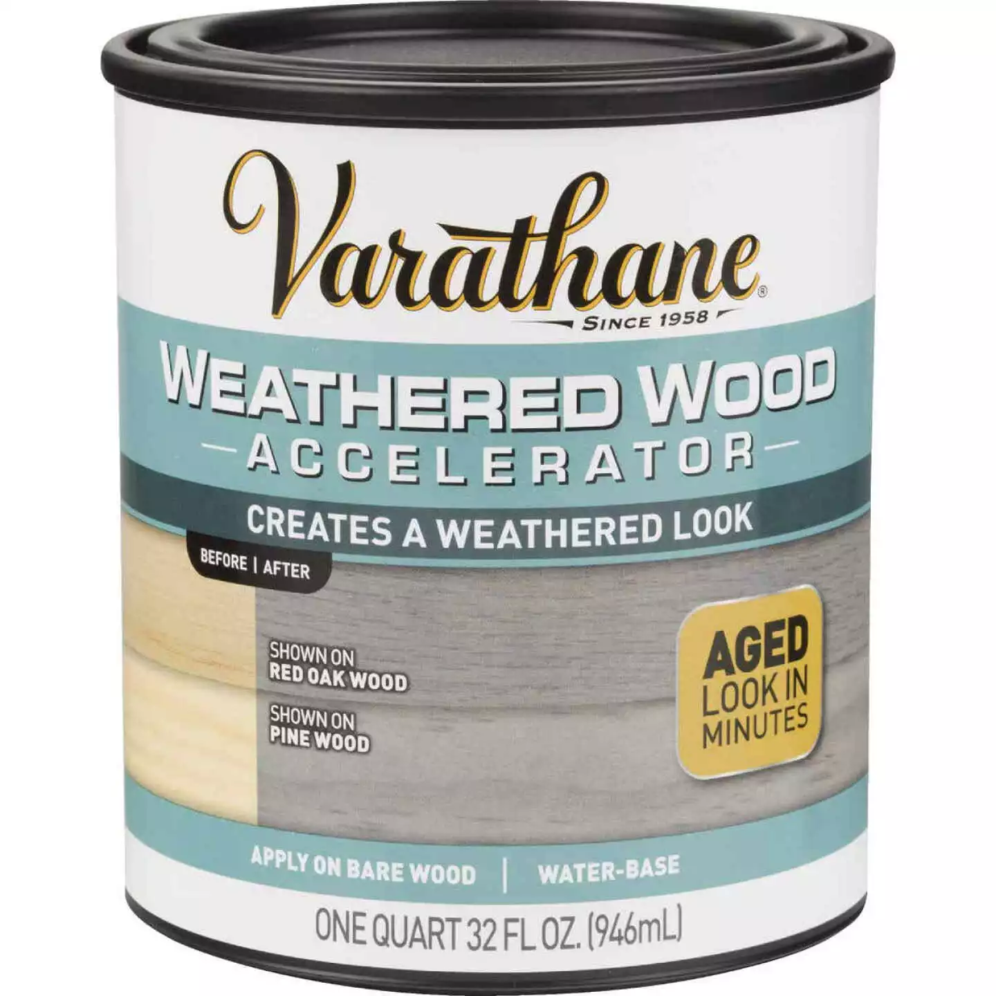 Varathane Weathered Wood Accelerator Stain, Gray, 1 Qt. 2 Varathane Weathered Wood Accelerator Stain, Gray, 1 Qt.