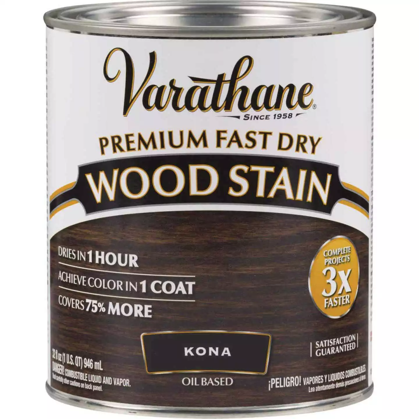Varathane Fast Dry Kona Wood Urethane Modified Alkyd Interior Wood Stain, 1 Qt. 3 Varathane Fast Dry Kona Wood Urethane Modified Alkyd Interior Wood Stain, 1 Qt.