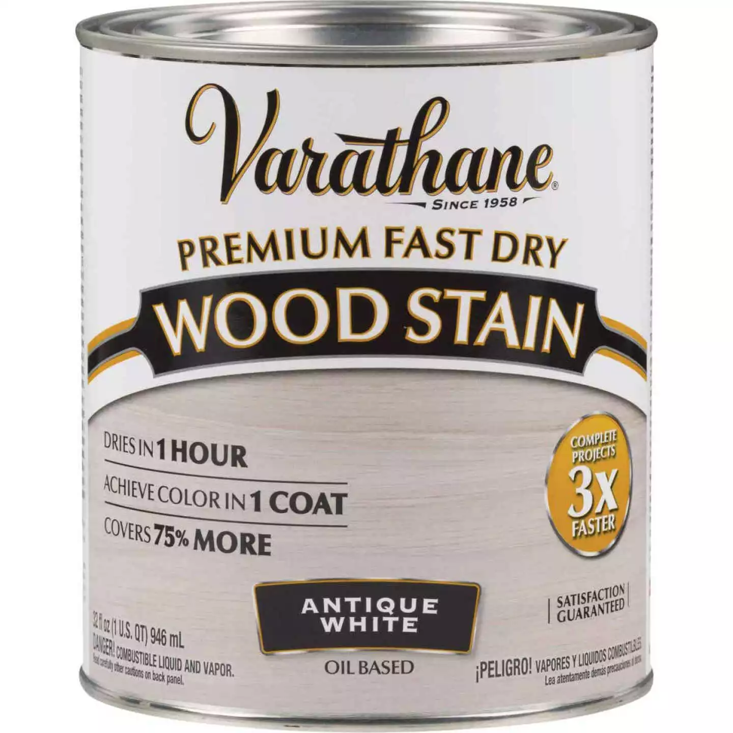 Varathane Fast Dry Antique White Urethane Modified Alkyd Interior Wood Stain, 1 Qt. 3 Varathane Fast Dry Antique White Urethane Modified Alkyd Interior Wood Stain, 1 Qt.