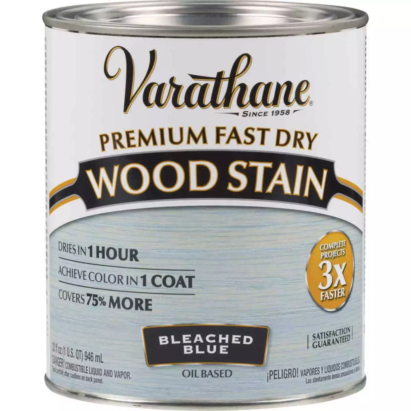 Varathane Fast Dry Bleached Blue Urethane Modified Alkyd Interior Wood Stain, 1 Qt. 3 Varathane Fast Dry Bleached Blue Urethane Modified Alkyd Interior Wood Stain, 1 Qt.