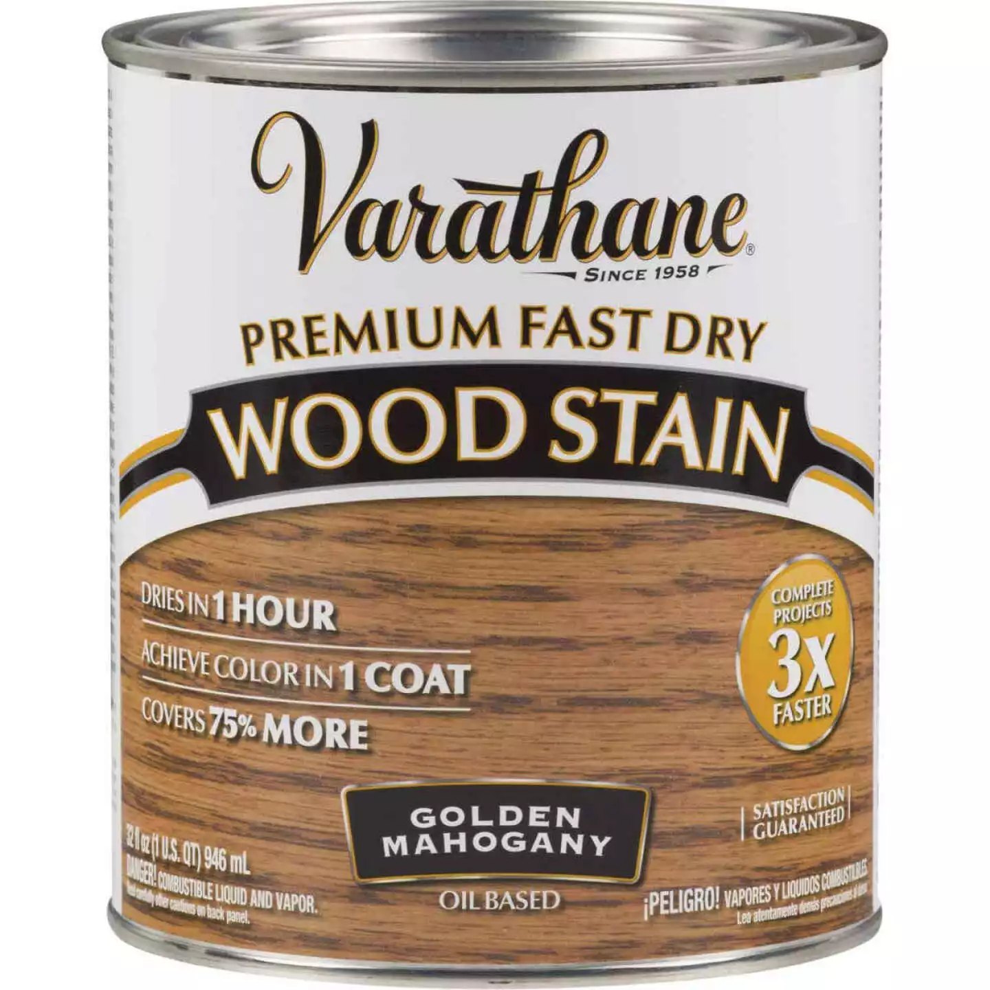 Varathane Fast Dry Golden Mahogany Urethane Modified Alkyd Interior Wood Stain, 1 Qt. 3 Varathane Fast Dry Golden Mahogany Urethane Modified Alkyd Interior Wood Stain, 1 Qt.