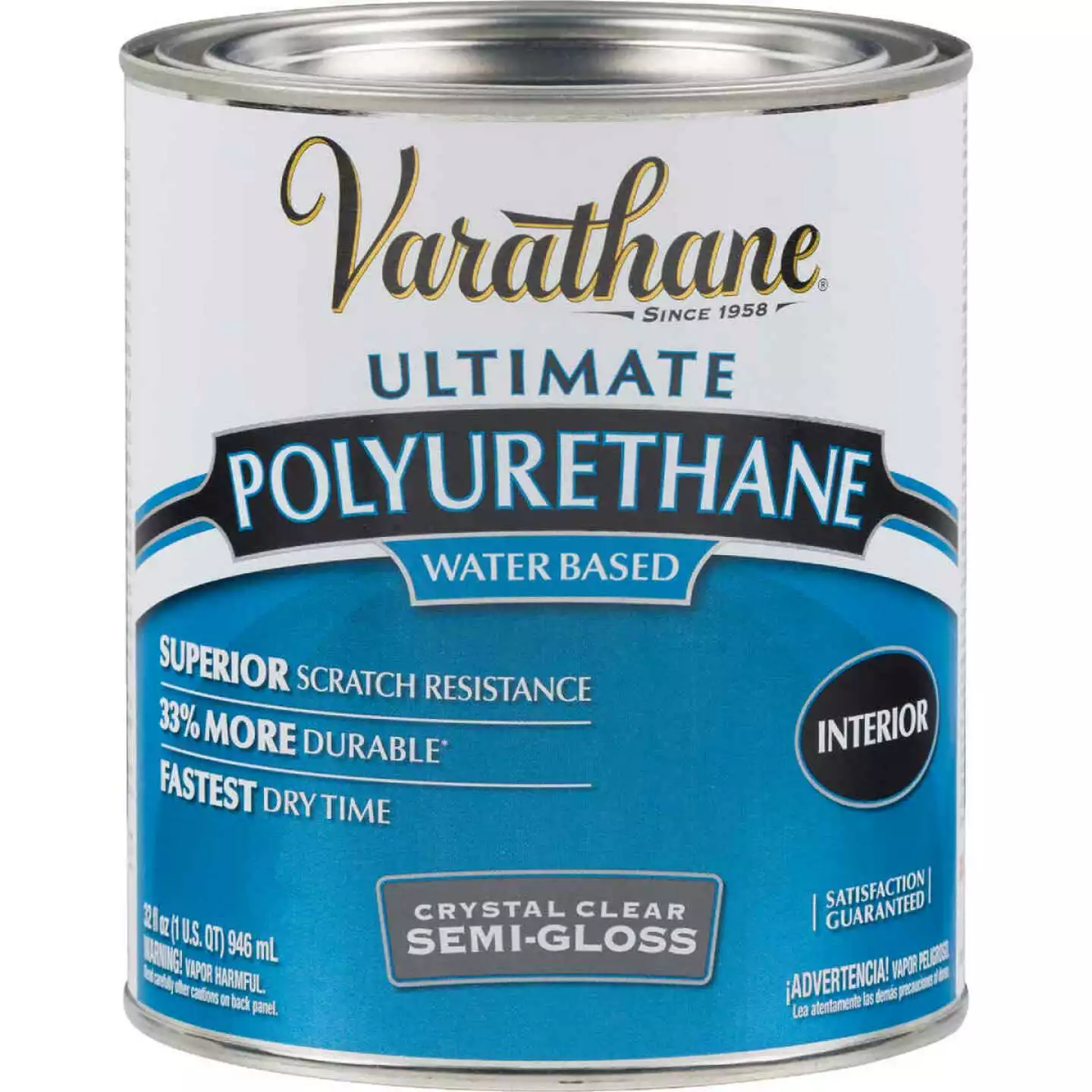 Varathane Semi-Gloss Low Odor Water Based Interior Polyurethane, 1 Qt. 3 Varathane Semi-Gloss Low Odor Water Based Interior Polyurethane, 1 Qt.