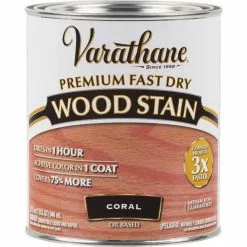 Varathane Fast Dry Coral Wood Urethane Modified Alkyd Interior Wood Stain, 1 Qt.